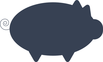 Pig With Swirly Tail Sticker