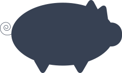 Pig With Swirly Tail Sticker