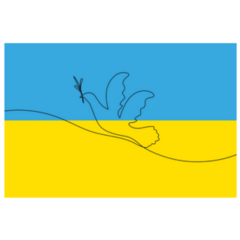 Pigeon Drawing On Ukraine Flag Sticker