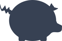 Piggy Bank Pig With Curly Tail Sticker