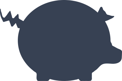 Piggy Bank Pig With Curly Tail Sticker