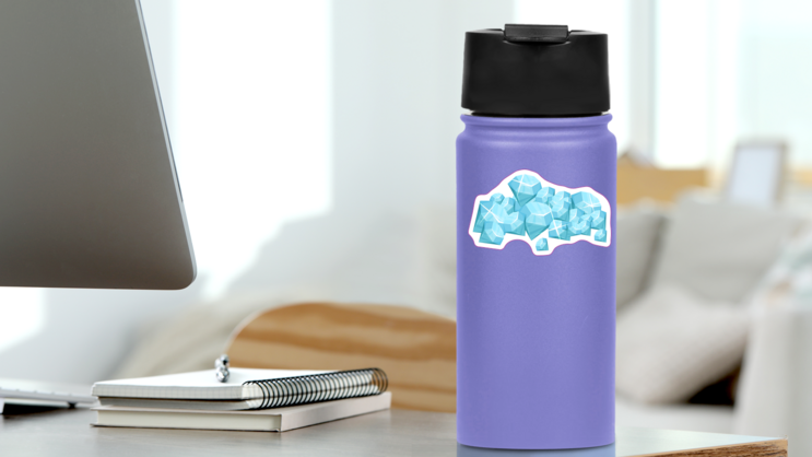 Pile Of Precious Gemstones, Diamond Sticker on a Water Bottle (New) example