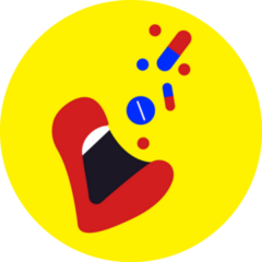 Pills Falling Into Mouth, Overdose Awareness Sticker