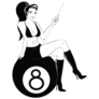 Pin Up Girl Pool Ball Sticker