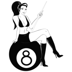 Pin Up Girl Pool Ball Sticker