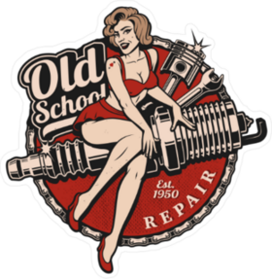 Pin Up Girl Spark Plug Sticker