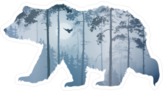 Pine Forest Inside A Bear Sticker