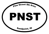 Pine Street Ski Area Oval Sticker