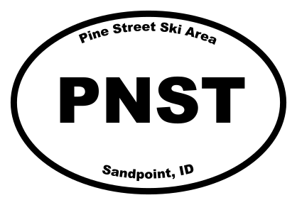 Pine Street Ski Area Oval Sticker