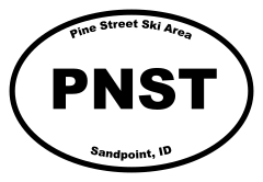 Pine Street Ski Area Oval Sticker