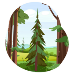 Pine Tree Canadian Forest Landscape Sticker