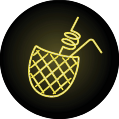 Pineapple Cocktail Neon Icon Sticker