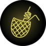 Pineapple Cocktail Neon Icon Sticker