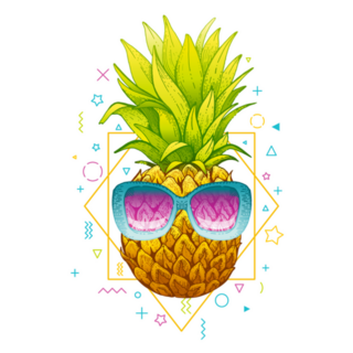Pineapple In Sunglasses Summer Illustration Sticker