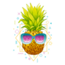 Pineapple In Sunglasses Summer Illustration Sticker