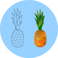 Pineapple On Blue Sticker