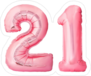 Pink 21 Balloon Sticker