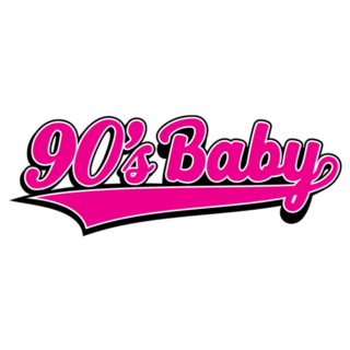 Pink 90S Baby Slogan Sticker
