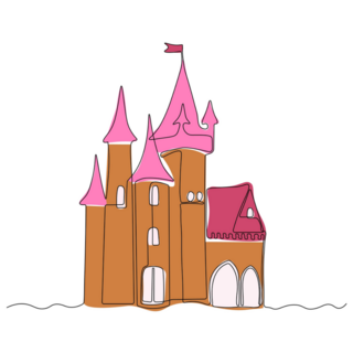 Pink Abstract Castle Sticker