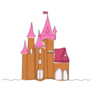 Pink Abstract Castle Sticker