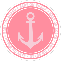Pink Anchor Baby on Board Sticker