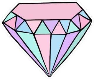 Pink and Blue Diamond Sticker