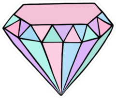 Pink and Blue Diamond Sticker