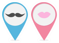 Pink and Blue Male and Female Symbol Stickers