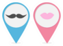 Pink and Blue Male and Female Symbol Stickers
