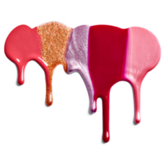 Pink And Glitter Nail Polish Drips Sticker