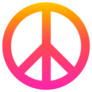 Pink and Orange Peace Sign Sticker