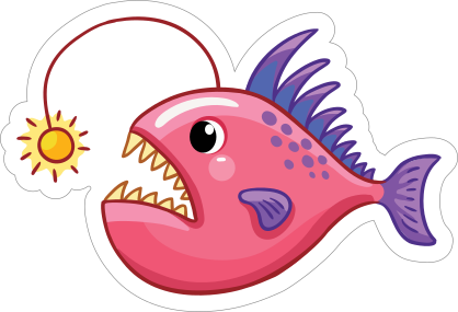 Pink and Purple Anglerfish Sticker