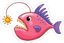 Pink and Purple Anglerfish Sticker