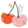 Pink And Red Cherry Icons Y2k Style Sticker