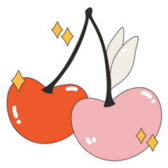 Pink And Red Cherry Icons Y2k Style Sticker