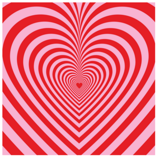 Pink And Red Trippy Hearts Sticker