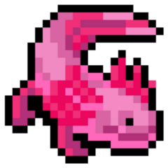 Pink Axolotl Pixel Sticker