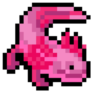 Pink Axolotl Pixel Sticker