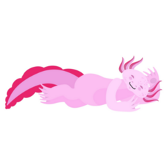 Pink Axolotl Sleeping Sticker