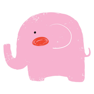 Pink Baby Elephant Sticker