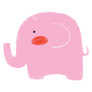 Pink Baby Elephant Sticker
