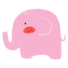 Pink Baby Elephant Sticker