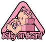 Pink Baby on Board Sticker