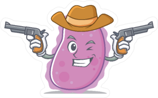Pink Bacteria Cowboy Sticker