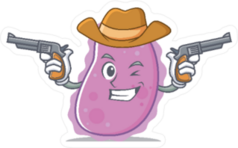 Pink Bacteria Cowboy Sticker
