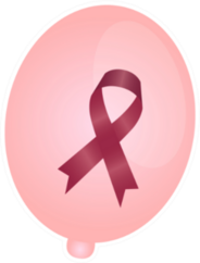 Pink Balloon With A Breast Cancer Awareness Ribbon Sticker