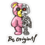 Pink Bear Robot Sticker