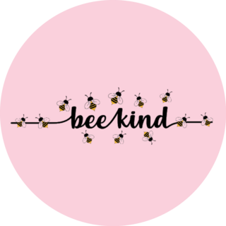 Pink Bee Kind Hand Drawn Lettering Sticker