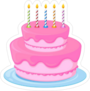 Pink Birthday Cake Sticker