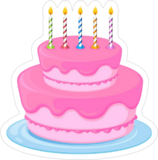 Pink Birthday Cake Sticker